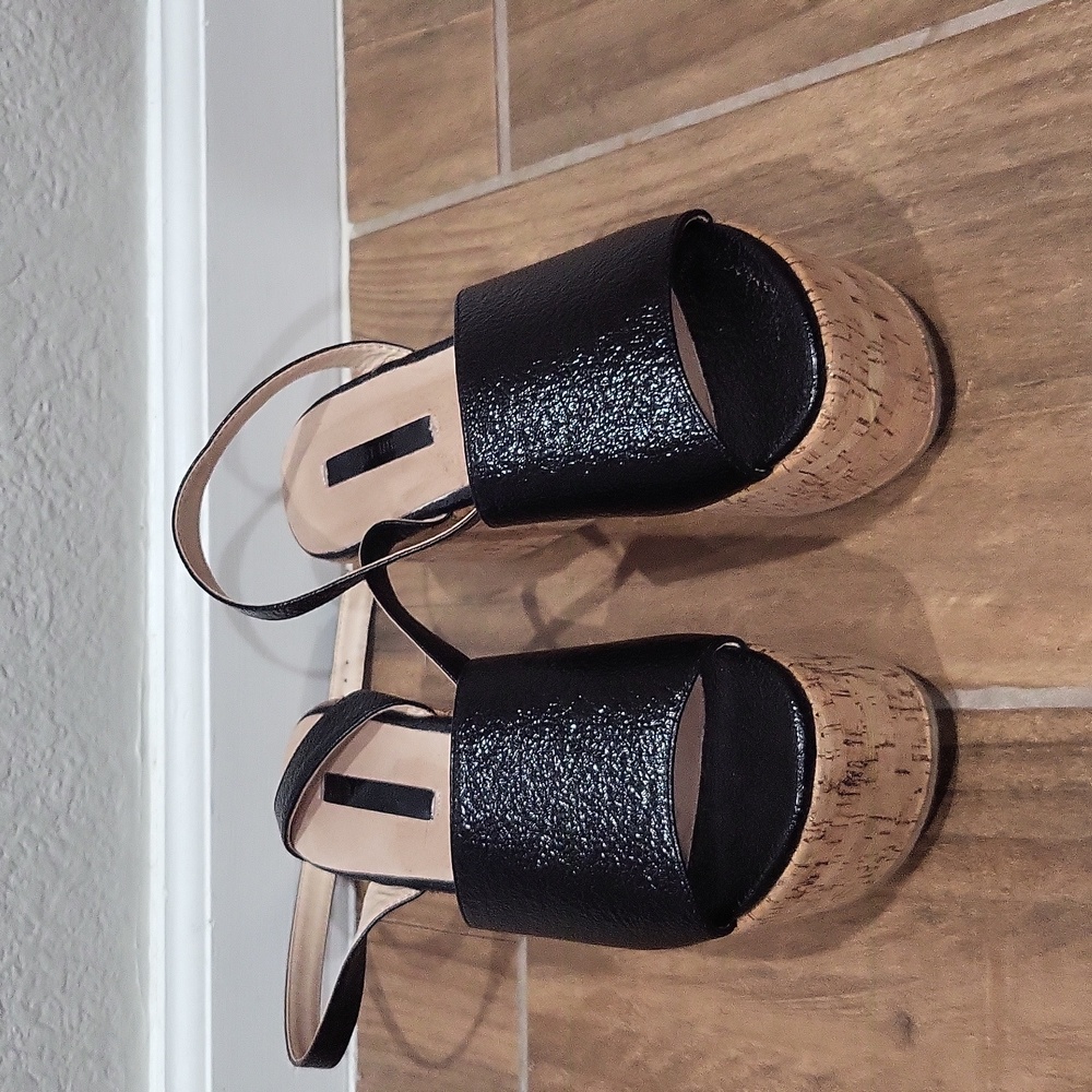 Black cork platform  sandals 👡